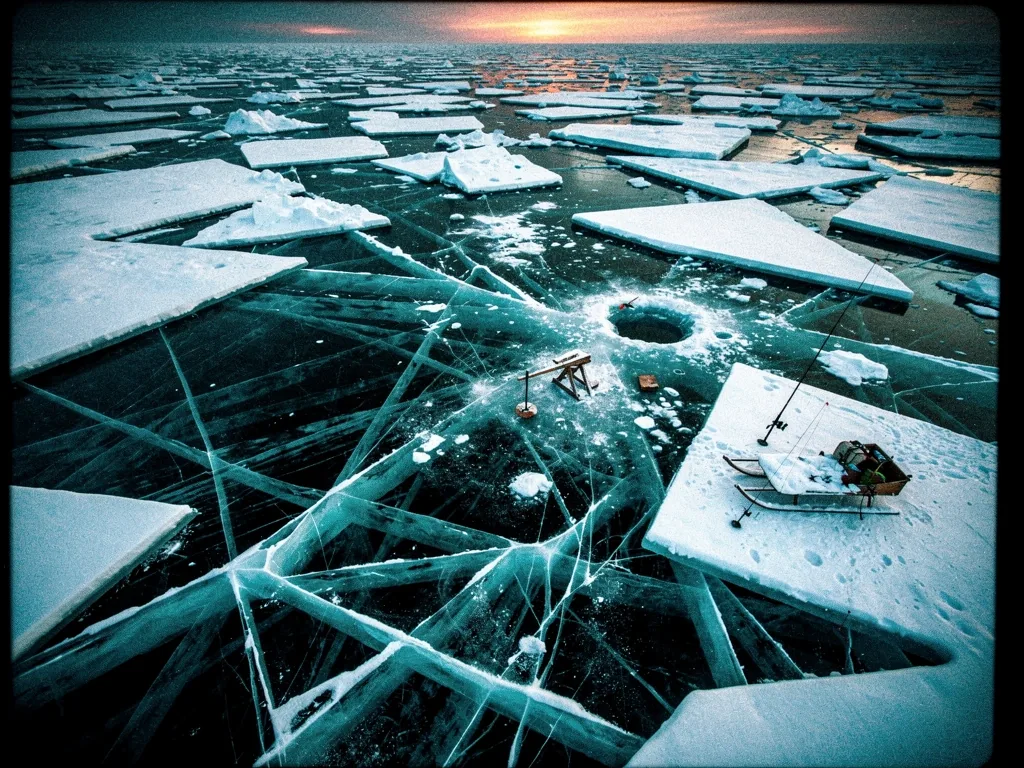 Fractured ice patterns